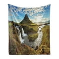 thumbnail image 1 of Iceland Soft Flannel Fleece Throw Blanket, Vivid Shot of a Countryside Rural Spot Streaming Cloudscape European, Cozy Plush for Indoor and Outdoor Use, 60" x 80", Multicolor, by Ambesonne, 1 of 6