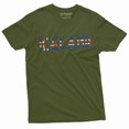thumbnail image 1 of Iceland T-Shirt Mens Womens Tee Icelandic Flag Coat Of Arms Nordic Viking Tee Shirt (X-Large Military Green), 1 of 6