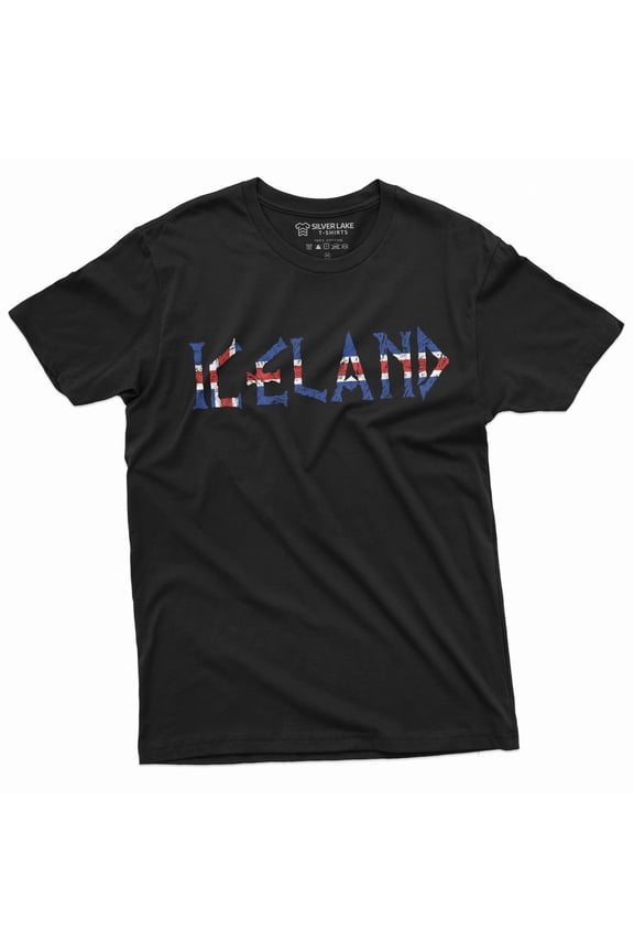 Iceland T-Shirt Mens Womens Tee Icelandic Flag Coat Of Arms Nordic Viking Tee Shirt
