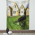 thumbnail image 1 of Iceland Tapestry, Antique Traditional Icelandic Turf Viking Houses with Wheelbarrow Rural Setting, Wall Hanging for Bedroom Living Room Dorm Decor, 40W X 60L Inches, Multicolor, by Ambesonne, 1 of 2
