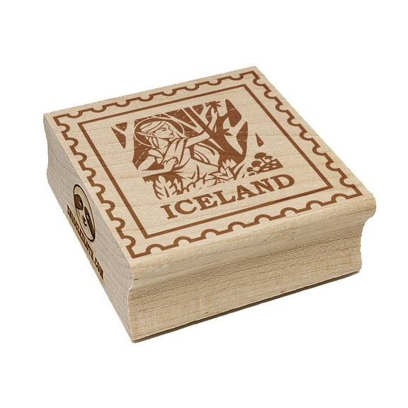 Iceland Travel Nordic Elf Mythology Square Rubber Stamp Stamping Scrapbooking Crafting - Small 1.25in