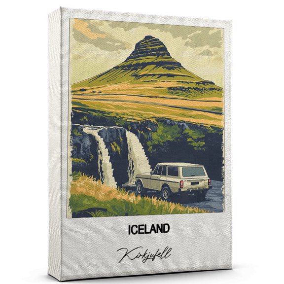 Iceland Travel Print on Canvas – Kirkjufell Canvas – Great for Travel Enthusiasts, Perfect for Home & Office Decor