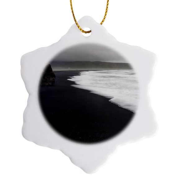 3drose, Iceland, Vik. Basalt Column, Black Sand Beach - Eu14 Bjy0006 - Jaynes Gallery, 3 inch Snowflake Porcelain Ornament