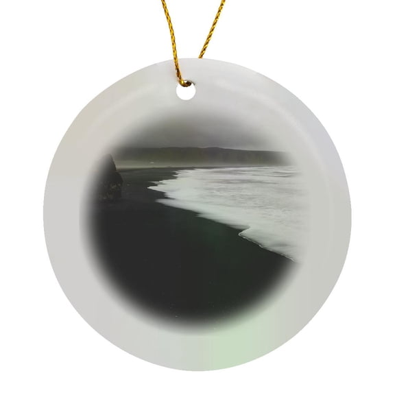 3drose, Iceland, Vik. Basalt Column, Black Sand Beach - Eu14 Bjy0006 - Jaynes Gallery, Circle Porcelain Ornament