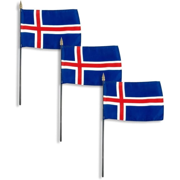 Iceland flag 4 x 6 inch - 3 PK