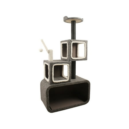 Icelander Modern Style Multiple Steps Cat Tree(Scratching Post/Cat House/Activity Center/Cat Perch/Cat Towers/Climbing Tree)