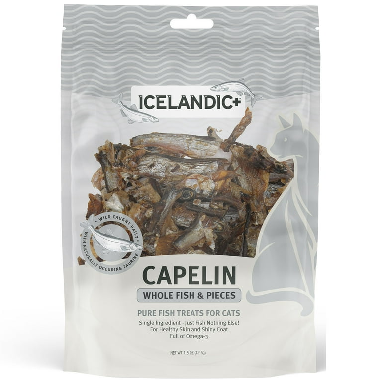 Icelandic Capelin Whole and Pieces Cat Treat 1.5oz Icelandic Capelin Whole and Pieces Cat Treat 1.5oz