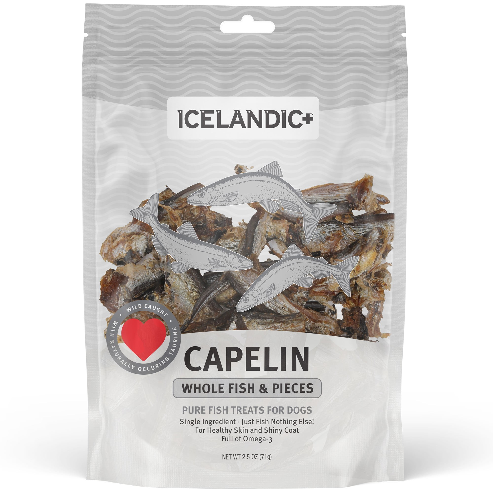 Icelandic+ Whole Fish & Pieces: Capelin - 2.5oz Bag - Dog Treats, Wild ...