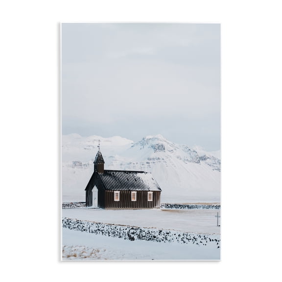 Stupell Industries Icelandic Church Snowscape Wall Plaque Art, design by Jade Sharp Photo, 15 x 10