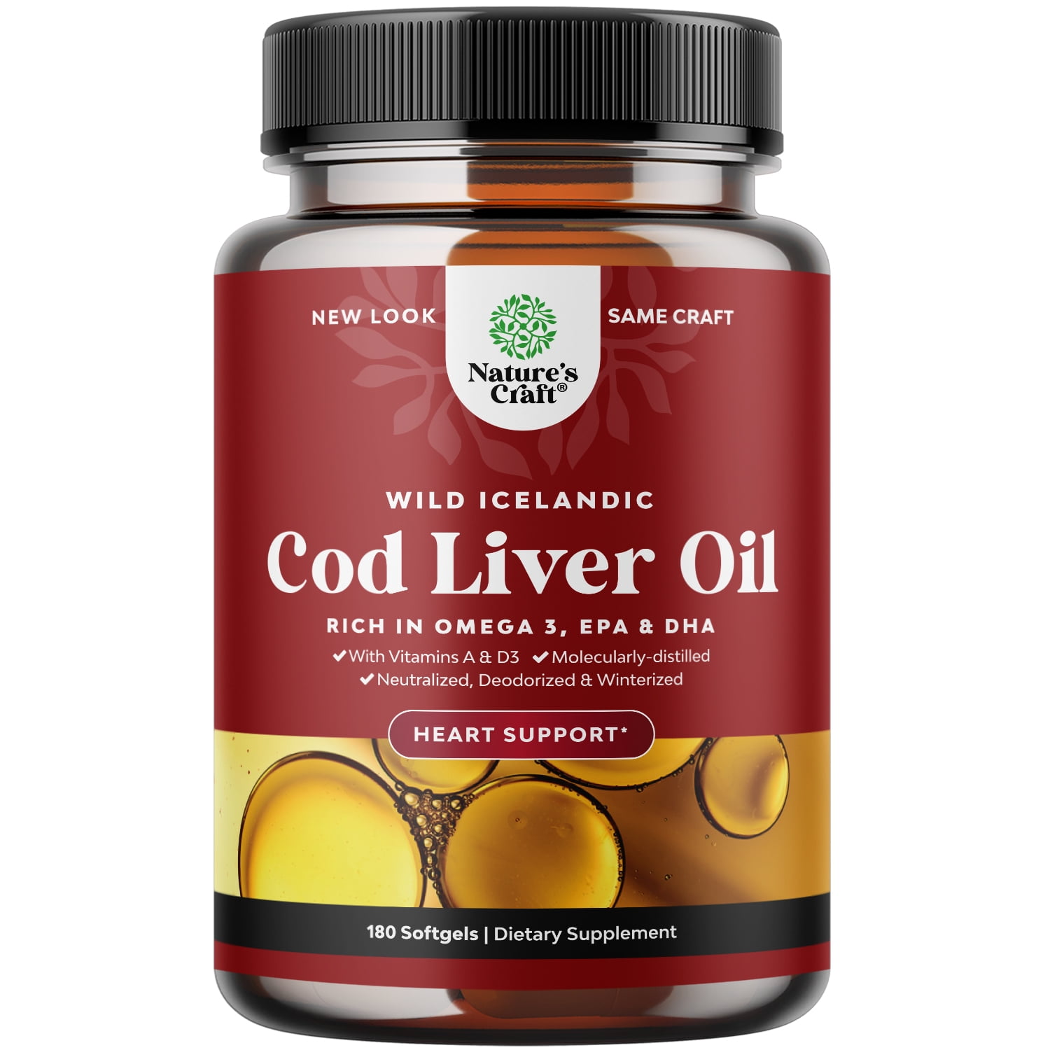 Icelandic Cod Liver Oil Softgels Wild Caught EPA DHA Omega 3 Fish Oil