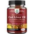 Icelandic Cod Liver Oil Softgels Wild Caught EPA DHA Omega3 Fish Oil
