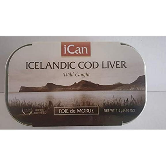 Icelandic Cod Liver Wild Caught (Foie de Morue) 4oz. (PACK OF 12 CANS)