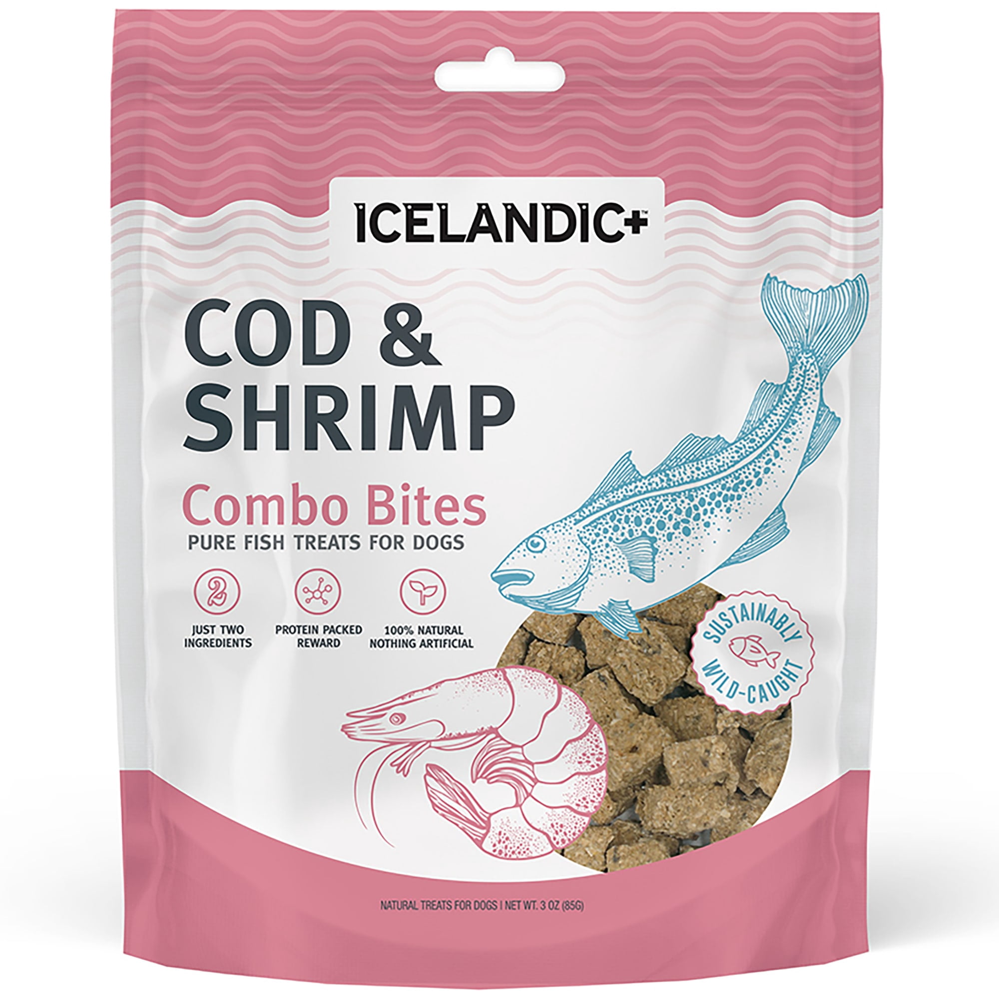 Icelandic+ Cod & Shrimp Combo Bites Dog Treat 3.0-oz Bag