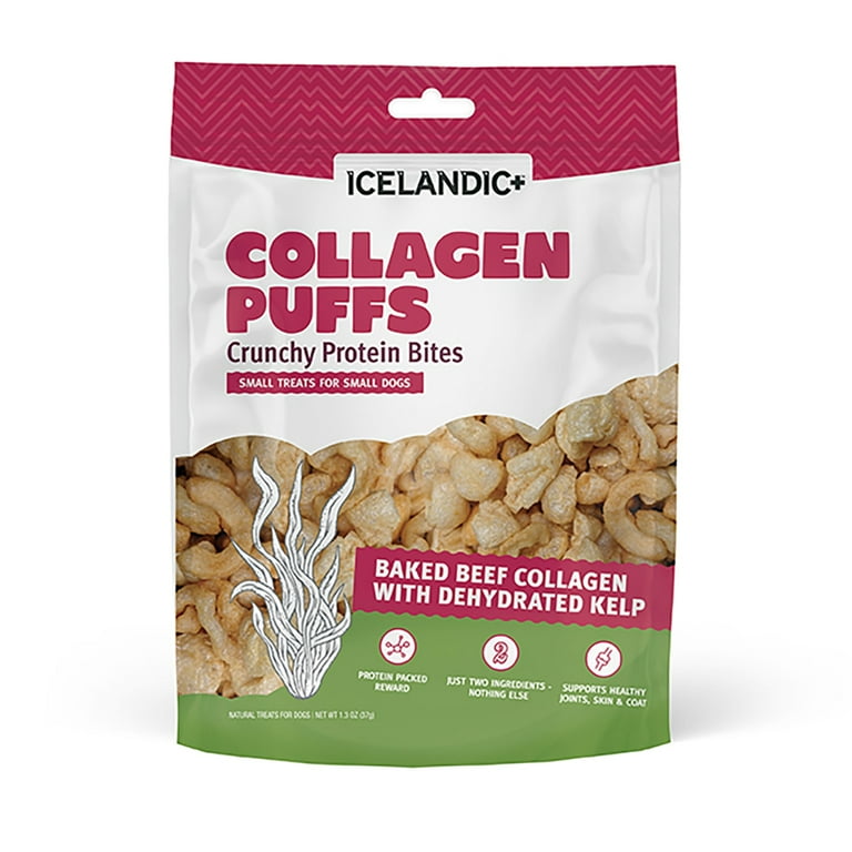 Icelandic Beef Collagen Puffs with Kelp Treats for Small Dogs Icelandic Beef Collagen Puffs with Kelp Treats for Small Dogs