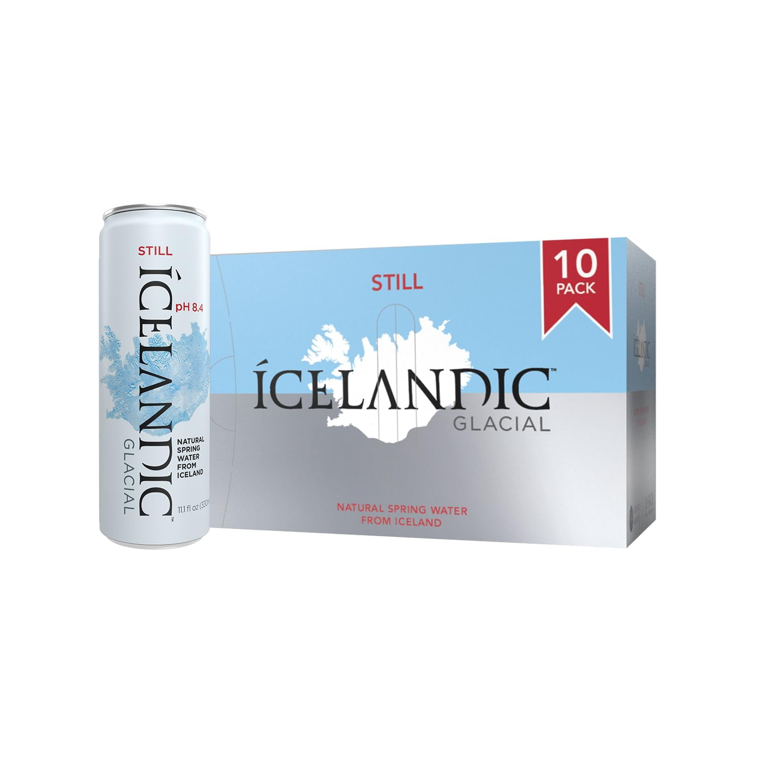 Icelandic Glacial 8.4 PH Natural Alkaline Water 11 oz still 10 pk cans