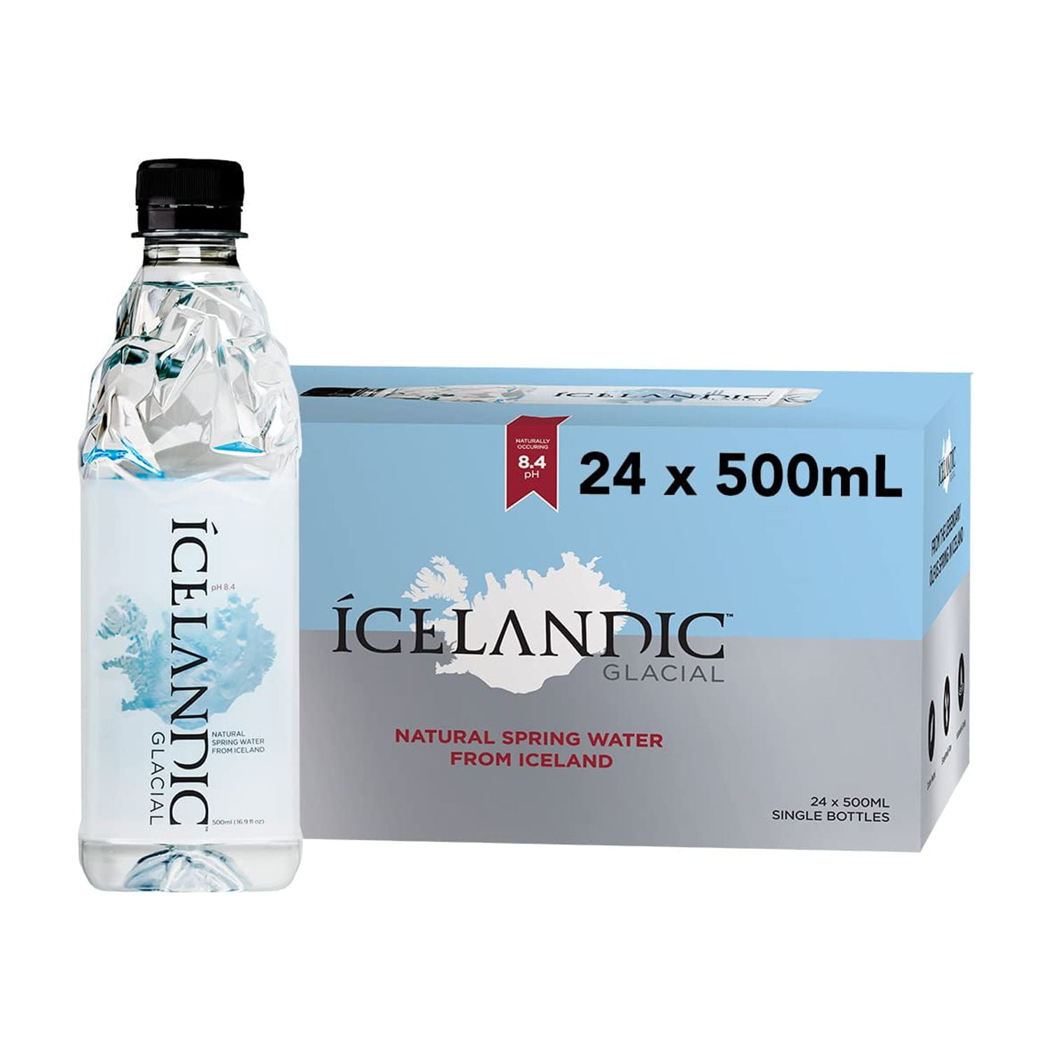 Icelandic Glacial Natural Spring Alkaline Water, 16.9 Fl Oz (Pack of 24