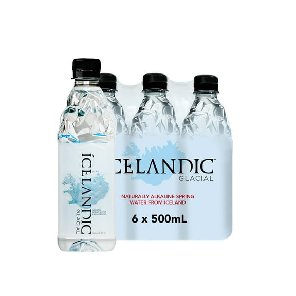 Icelandic Glacial Natural Alkaline Spring Water, 16.9 fl oz, 6 Pack Plastic Bottles
