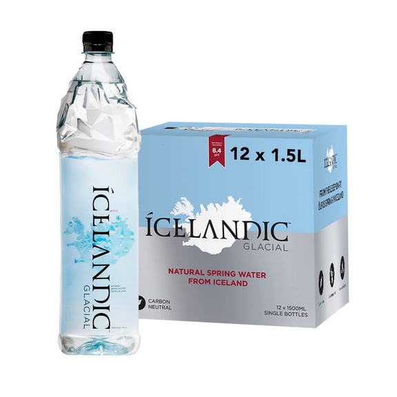 Icelandic Glacial Natural Spring w-a-t-e-r 50.7 Oz Plastic Bottles Pack of 12