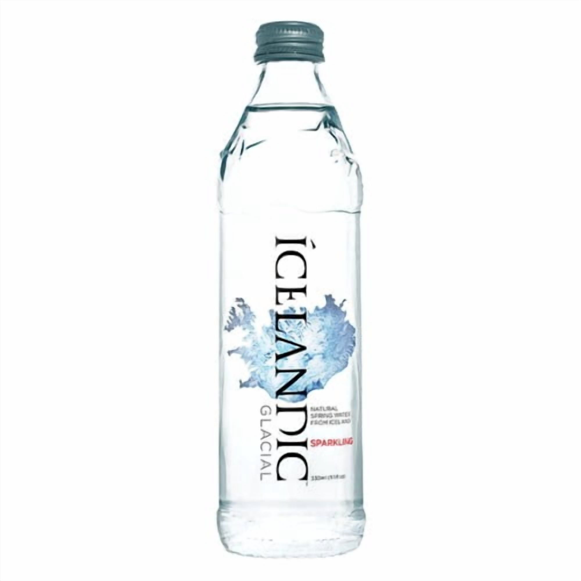 Icelandic Glacial Sparkling Mineral Water Glass Bottle 330ml, British Import (Pack of 6)