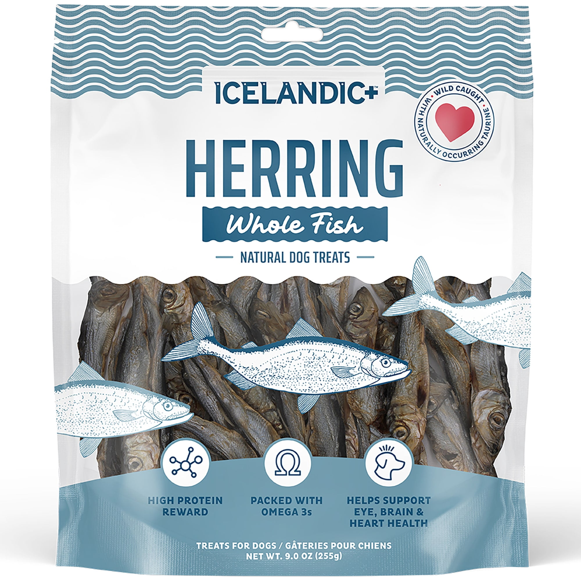 Icelandic+ Whole Fish Herring - 9oz Bag - Dog Treats, Pure Wild