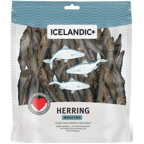 Icelandic+ Whole Fish Herring - 9oz Bag - Dog Treats, Pure Wild-Caught Air-Dried Fish, Single Ingredient Snack, Pet Chew, Just The Fish Nothing Else