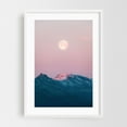 thumbnail image 1 of Icelandic Moonrise - Iceland Photography Moon Landscape Mountain Nature Scenic Pastel Night Sky White Framed Wall Art Print 12 x 18 inches, 1 of 3