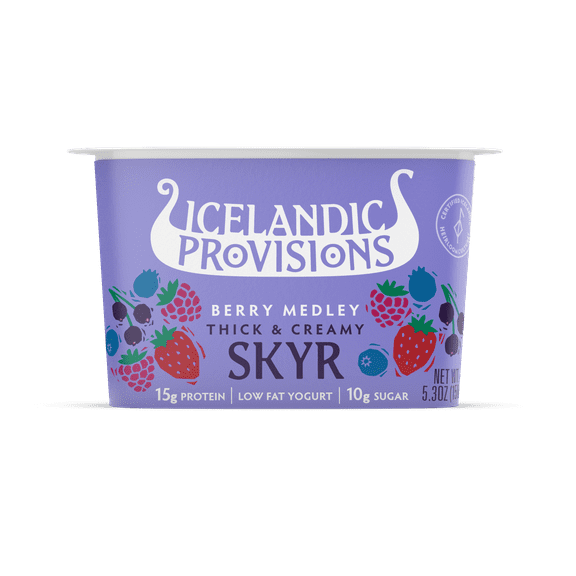 Icelandic Provisions Skyr, Berry Medley, 5.3 Ounce Plastic Cup