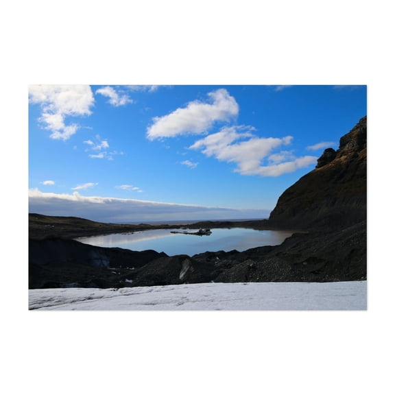 Icelandic Reflection - Photography Landscape Nature Lake Water Scenic Mountain Wilderness Unframed Wall Art Print 4 x 6 inches