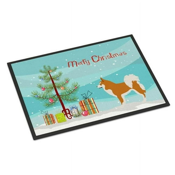 Icelandic Sheepdog Christmas Indoor or Outdoor Mat - 24 x 36 in.