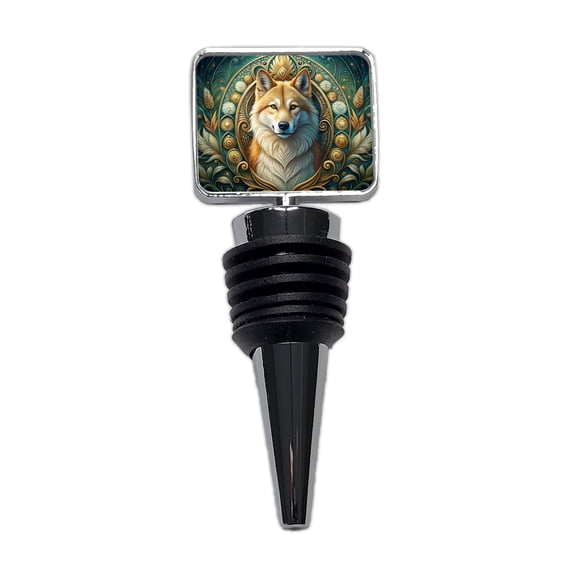 Icelandic Sheepdog Dog Art Nouveau Wine Bottle Stopper Cap Plug
