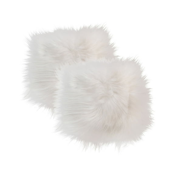 Natural Icelandic Sheepskin Chair Pad | 2-Pack | White | 15"x15"