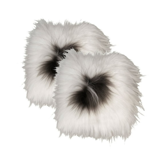 Natural Icelandic Sheepskin Chair Pad | 2-Pack | Spotted | 15"x15"