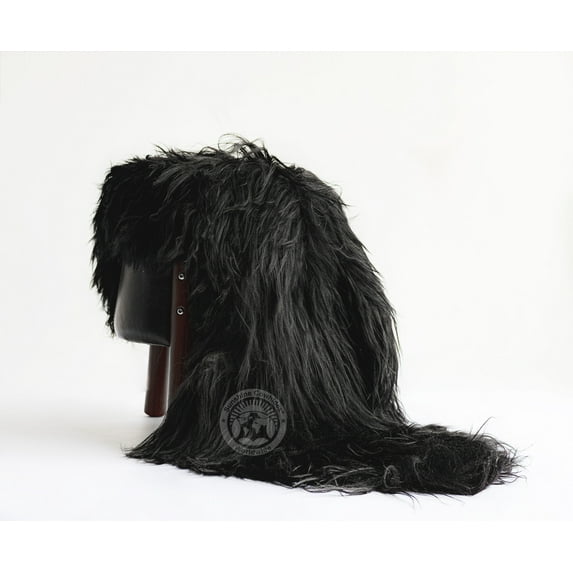Real Sheepskin Rug, Natural Black - Long Hair