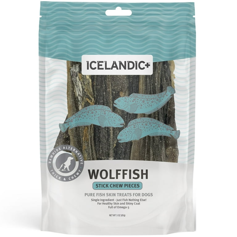 Icelandic+ Wolffish Skin Chew Stick Dog Treat Icelandic+ Wolffish Skin Chew Stick Dog Treat