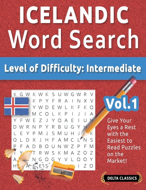 Icelandic Word Search - Level of Difficulty: Medium - Vol.1 - Delta Classics - Give Your Eyes a Rest with the Easiest to, (Paperback)