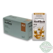 IcellTech Hearing aid Batteries Size 312 60 Pack