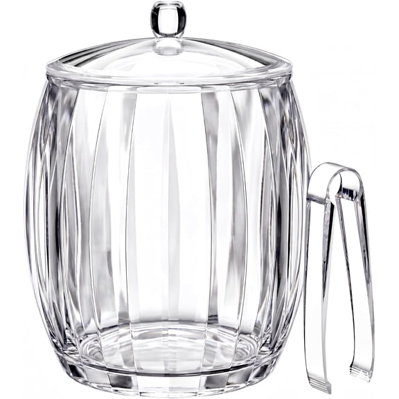 Icelyn - 3-Quart Plastic Double-Wall Ice Bucket with Lid and Tong, Insulated for Indoors Outdoors, Good Kitchen, Bar, Restaurant, Perfect Home Commercial Use