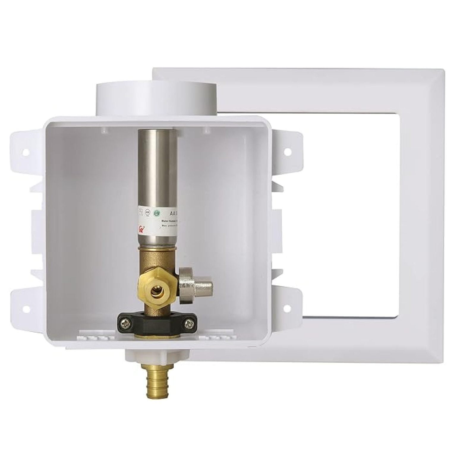 Icemaker Outlet Box with Water Hammer Arrestor,1/2 Inch Crimp PEX Inlet and 1/4 Inch OD Compression Outlet Connection Ice Maker Boxes,Refrigerator Water Line Kit