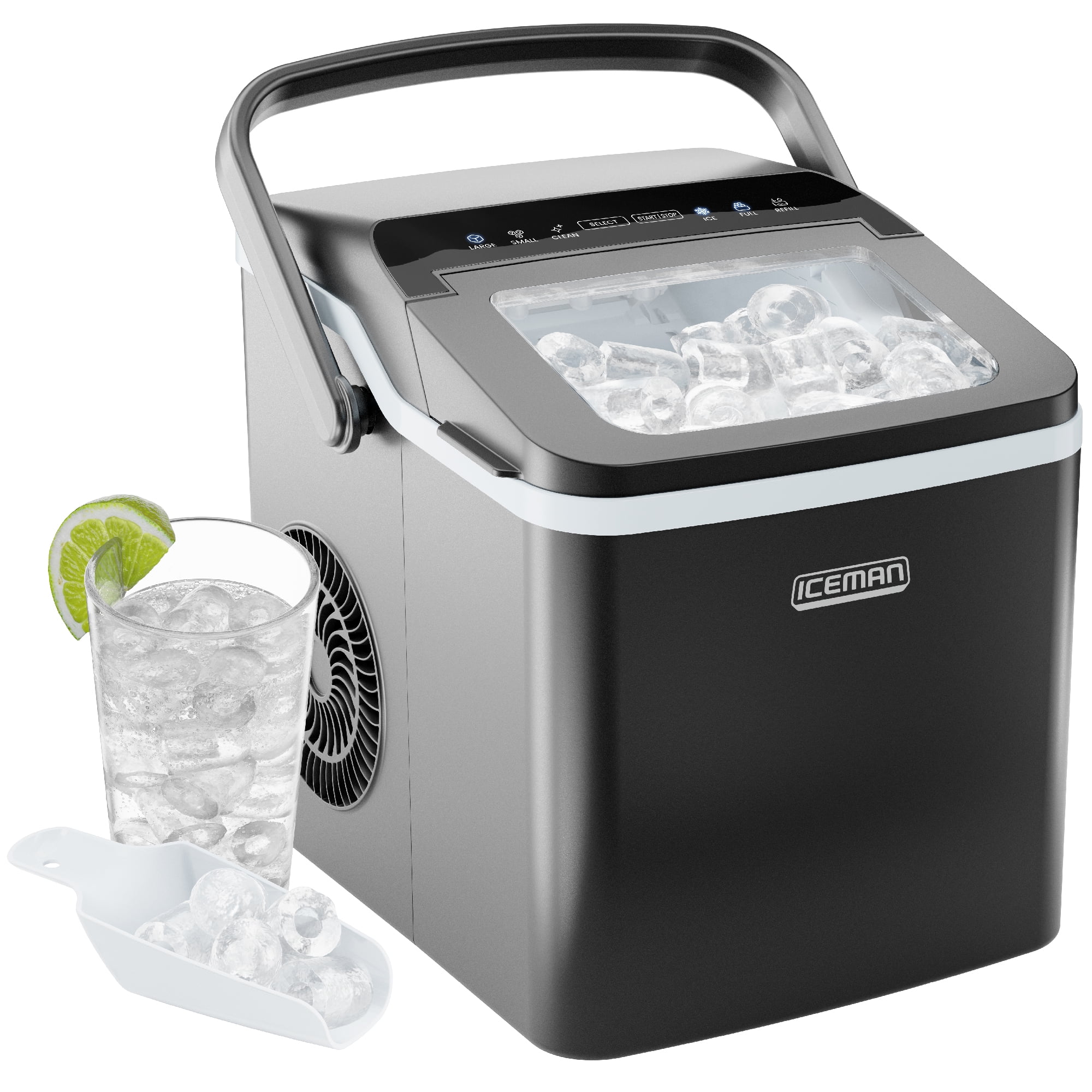 ICEMAN Countertop Nugget Ice Machine, Waterline Compatible, Creates Batch  of Ice in 20 Min, Holds 3 lb. of Ice RJ56-D-2 - The Home Depot