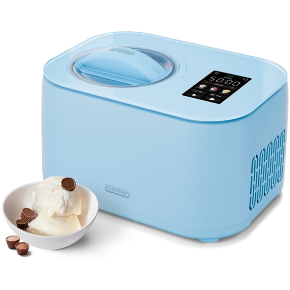 Iceman Trio Ice Cream, Frozen Yogurt, and Italian Ice Maker, No Pre-Freezing, Two Inserts Included - Aqua