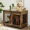 IchbinGo Dog Crate Furniture with Sliding Barn Door, 39" Wooden Dog