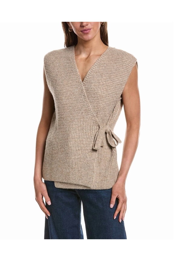 womens Ialitten Wool-Blend Poncho, XS/S, Brown