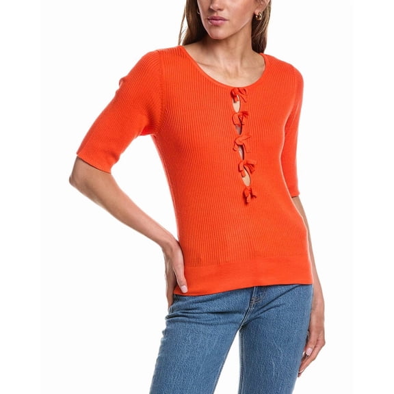 Ichi womens Ihmafa Boatneck Elbow Sleeve Top, m, Red