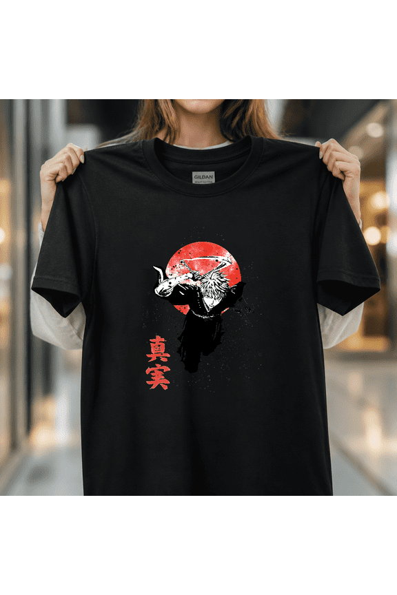 Ichigo Kurosaki Oni Mask Bleach Anime Bankai Hollow Power Unisex T-Shirt V19136, S - 5XL