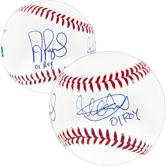 Ichiro Suzuki & Albert Pujols Autographed Official MLB Baseball "01 ROY" IS Holo & Beckett BAS Witness Stock #254350