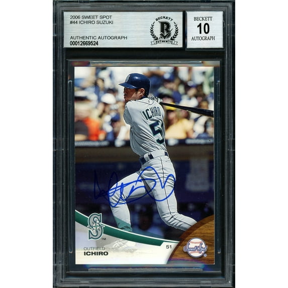 Ichiro Suzuki Autographed 2006 Upper Deck Sweet Spot Card #44 Seattle Mariners Auto Grade 10 Beckett BAS #12669524