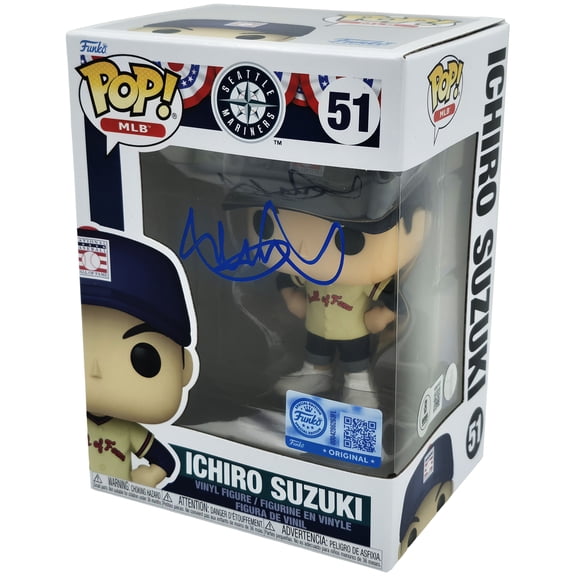 Ichiro Suzuki Autographed Hall of Fame Funko Pop #51 Seattle Mariners IS Holo & Beckett BAS Witness Stock #254341
