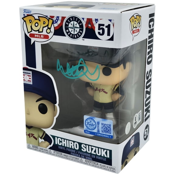 Ichiro Suzuki Autographed Hall of Fame Funko Pop #51 Seattle Mariners IS Holo & Beckett BAS Witness Stock #254342