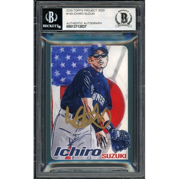 Ichiro Suzuki Autographed Topps Project 2020 Blake Jamieson Card #169 Seattle Mariners Auto Grade Gem Mint 10 Gold #/10 Beckett BAS 200988