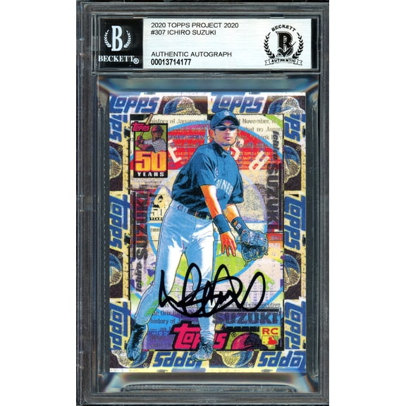 Ichiro Suzuki Autographed Topps Project 2020 Tyson Beck Card #307 Seattle Mariners Black #4/10 Beckett BAS #13714177
